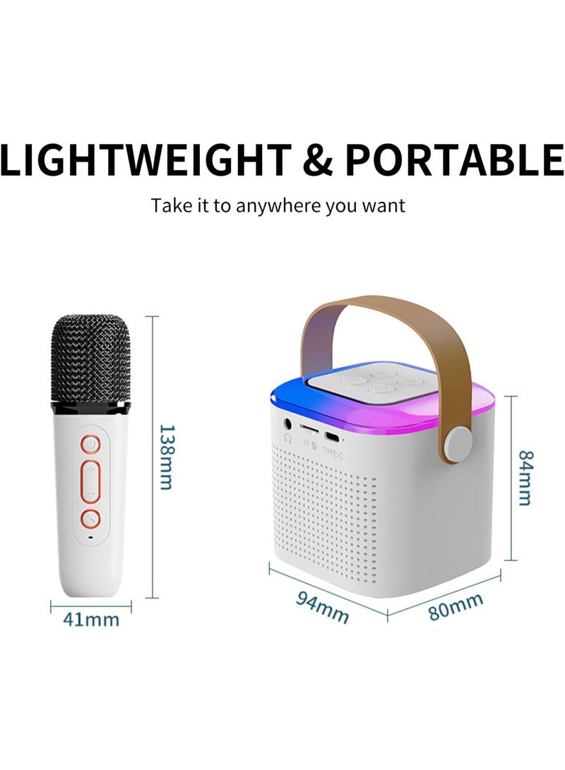 TDOO Mini Karaoke Machine with 2 Wireless Microphone, Portable Bluetooth Karaoke Speaker for Kids and Adults, Gifts for Girls and Boys Birthday Home Party - Image 3